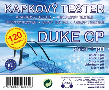 Kapkový tester DUKE CP na chlor a pH