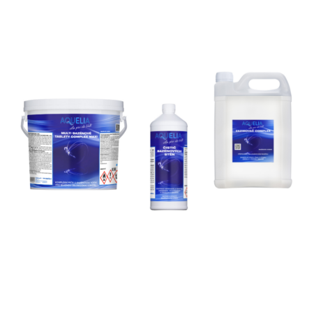 Sada na zazimování bazénu – tablety 2 kg + zazimovač 5 l + čistič bazénových stěn 1 l